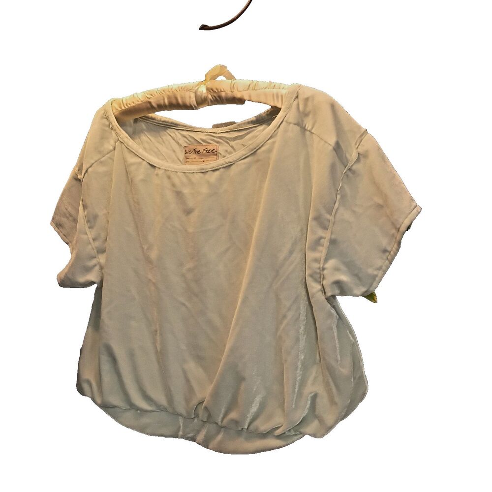 New WITH Tags Free People Blouse Large Mineral Sea Velour NWT viscose lining